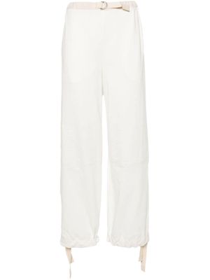 Jil Sander belted cotton trousers - White