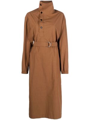 Jil Sander belted midi dress - Brown