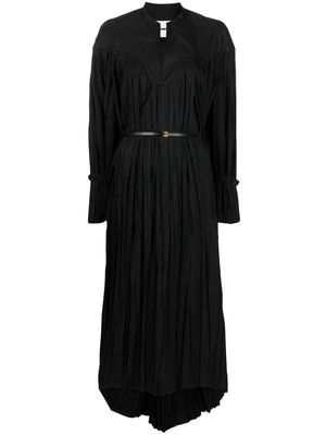 Jil Sander belted pleated midi dress - Black