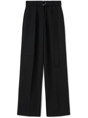 Jil Sander belted wool wide-leg trousers - Black
