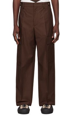 Jil Sander Brown Cotton Cargo Pants