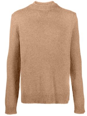 Jil Sander brushed-effect crew-neck jumper - Brown