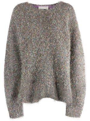 Jil Sander brushed lurex-blend knitted jumper - Grey