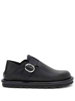 Jil Sander buckle flat leather shoes - Black