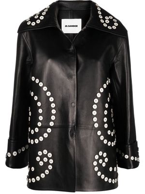 Jil Sander button-detailed leather jacket - Black