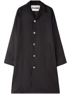 Jil Sander button-down single-breasted coat - Black