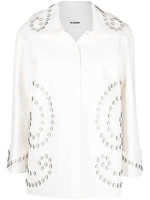 Jil Sander button-embellished lambskin jacket - White