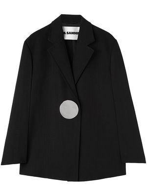 Jil Sander button-fastening tailored crepe blazer - Black