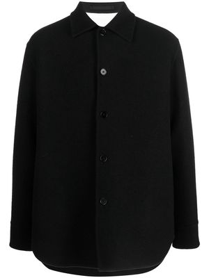 JIL SANDER button-up wool shirt jacket - Black