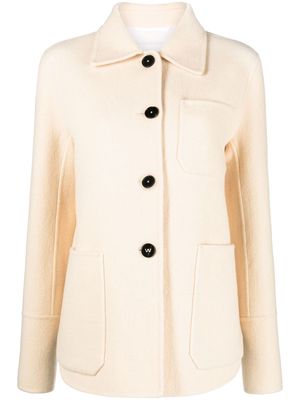Jil Sander button-up wool shirt jacket - Neutrals