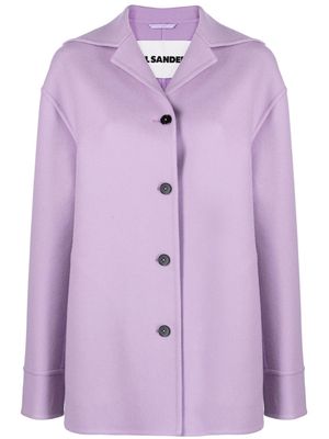 Jil Sander buttoned cashmere coat - Purple