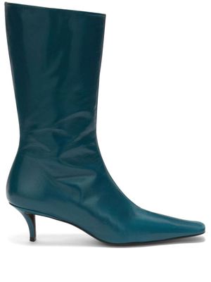 Jil Sander calf-leather pointed-toe boots - Blue