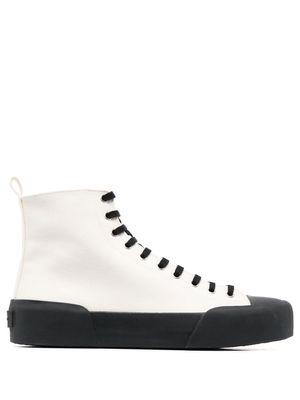 Jil Sander Canvas high-top sneakers - White