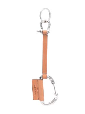 Jil Sander carabiner-detailing leather keychain - Neutrals