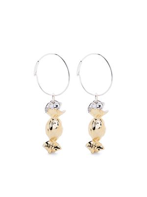 Jil Sander charm detail hoop earring - Gold