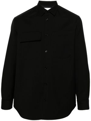 Jil Sander chest-pockets wool shirt - Black