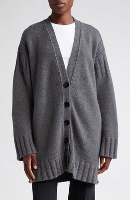 Jil Sander Chunky Cashmere Cardigan in Medium Grey