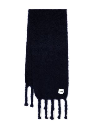 Jil Sander chunky-knit fringed scarf - Blue