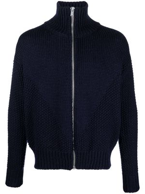 Jil Sander chunky-knit zip-up jumper - Blue