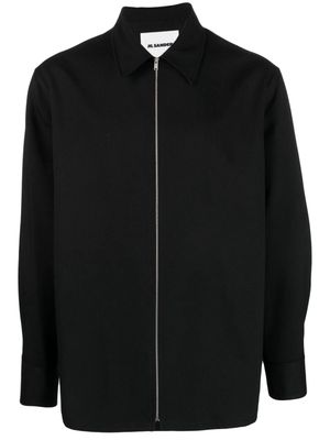 Jil Sander classic-collar shirt jacket - Black