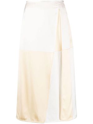 Jil Sander colour-block silk midi skirt - Neutrals