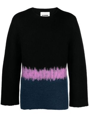Jil Sander colour-block wool-blend jumper - Black