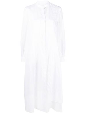 Jil Sander concealed-front fastening midi dress - White