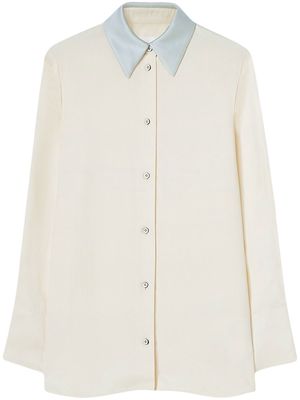 Jil Sander contrast-collar buttoned shirt - Neutrals