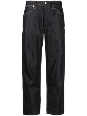 Jil Sander contrast-stitching cotton straight-leg jeans - Blue