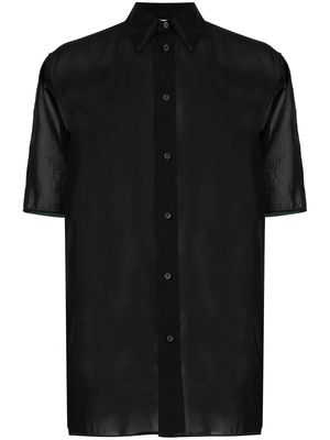 Jil Sander contrasting-border short-sleee shirt - Black