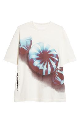 Jil Sander Cotton Graphic T-Shirt in Blue Fly Catcher