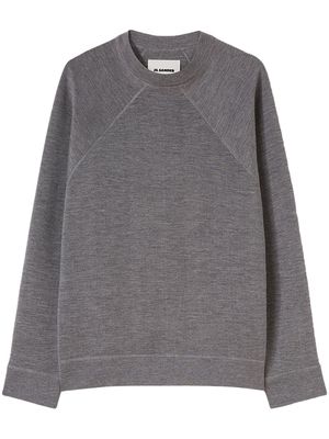 Jil Sander crew-neck mélange-effect sweatshirt - Grey