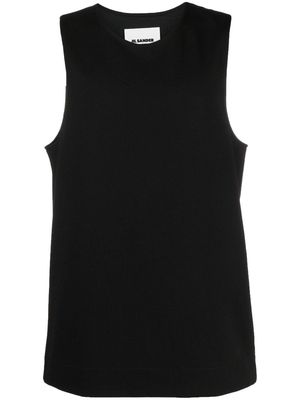 Jil Sander crew-neck sleeveless vest - Black