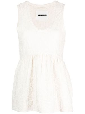 Jil Sander crinkled cotton-blend sleeveless top - Neutrals