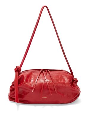 Jil Sander croc-embossed leather shoulder bag - Red