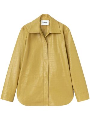 Jil Sander crocodile-effect faux-leather shirt - Yellow