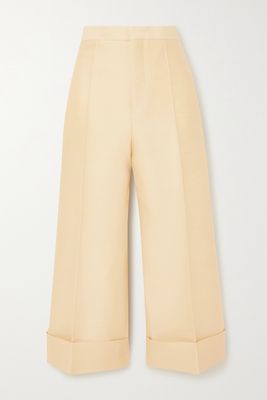Jil Sander - Cropped Wool And Silk-blend Straight-leg Pants - Neutrals