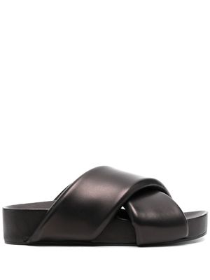 Jil Sander crossover strap chunky sandals - Black