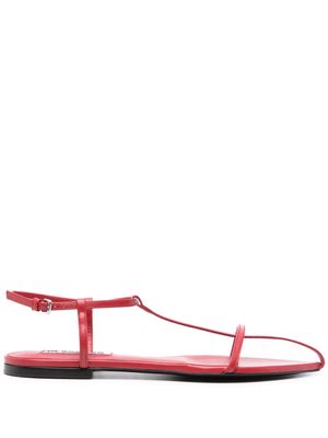 Jil Sander crossover-strap leather sandals - Red