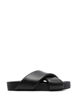 Jil Sander crossover-straps leather sandals - Black