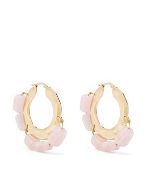 Jil Sander crystal-embellished hoop earrings - Pink