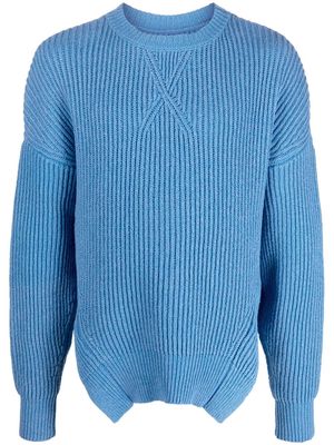 Jil Sander curved-hem knit jumper - Blue