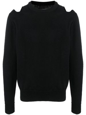 Jil Sander cut-out detail wool jumper - Black