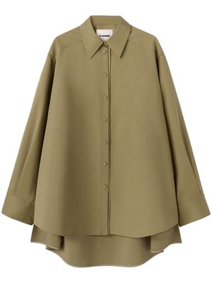 Jil Sander cut-out oversized shirt - Green