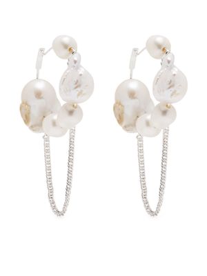 Jil Sander dangle-design pearl earrings - Silver