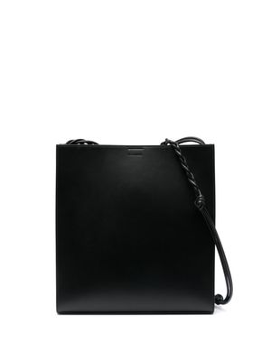 Jil Sander debossed-logo leather shoulder bag - Black