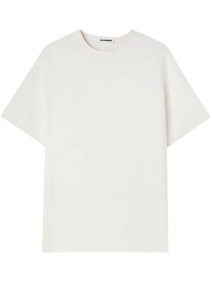 Jil Sander debossed-logo short-sleeve top - White