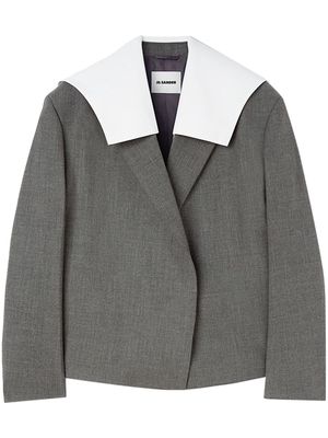 Jil Sander detachable-flap wool blazer - Grey