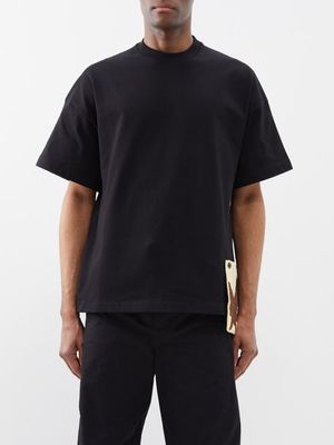 Jil Sander - Detachable-patch Cotton-jersey Oversized T-shirt - Mens - Black
