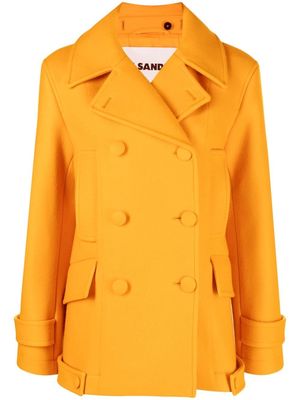 Jil Sander double-breasted button-fastening coat - Orange